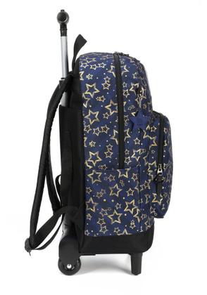 Imagem de Kit Mochila Rodinha Juvenil Masculina Estampa Metalizada Up4You 46622