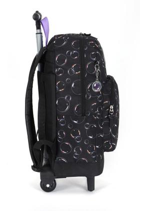 Imagem de Kit Mochila Rodinha Juvenil Masculina Estampa Metalizada Up4You 46622