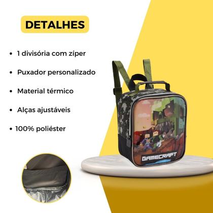 Imagem de Kit Mochila Rodinha Lancheira Estojo Gamecraft Escolar