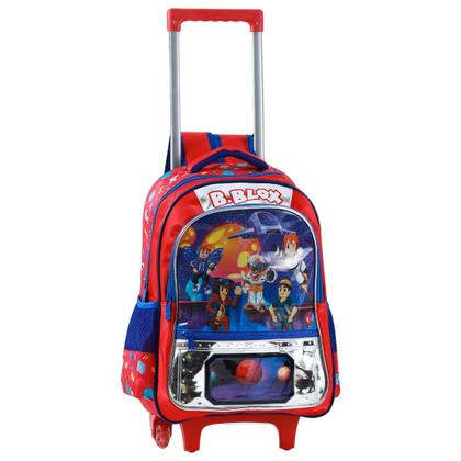 Imagem de Kit Mochila Rodinha Lancheira Estojo Infantil Escolar Game Roblox B-Blox Jogo Yepp