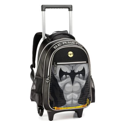 Imagem de Kit Mochila Rodinha Lancheira Estojo Infantil Menino Batman Denlex