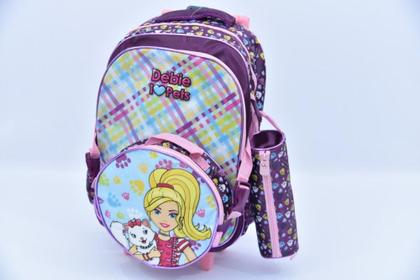 Imagem de Kit Mochila Rodinha Princesa Feminina Escolar Estampada lancheira - A&A Mega Shop97