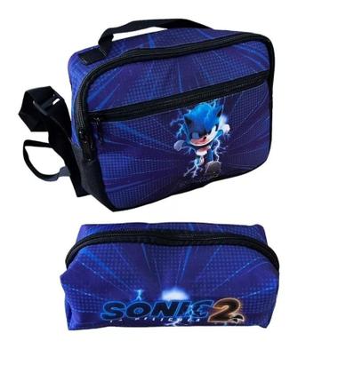Imagem de Kit Mochila Rodinha Sonic Com Estojo E Lancheira Infantil