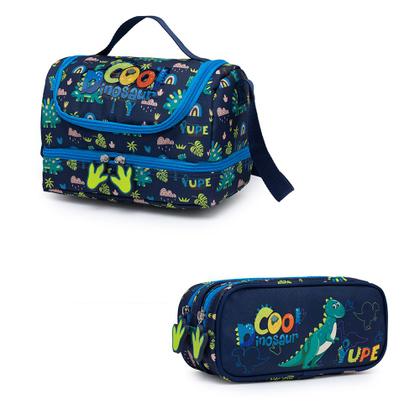 Imagem de Kit Mochila Rodinha Tubarão Menino Infantil Escolar Lancheira Térmica Estojo Organizador Moderna  YUPE