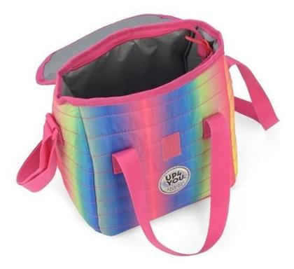 Imagem de Kit Mochila Rodinhas Arco Iris Metalizado Up4You - Salmão