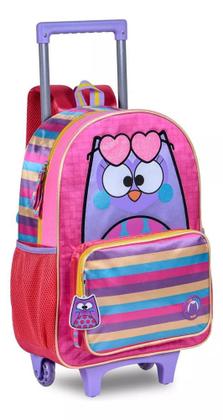 Imagem de Kit Mochila Rodinhas Bubu Corujinhas com Lancheira e Estojo - Clio