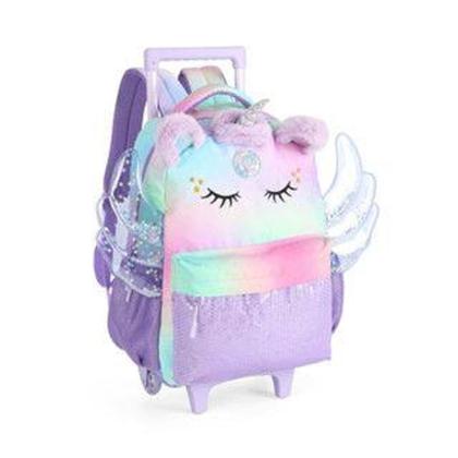 Imagem de Kit Mochila Rodinhas c/Alça Lancheira Meninas Unicornio - Luxcel