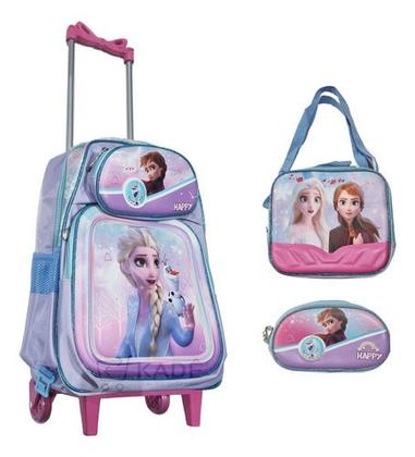 Imagem de Kit Mochila Rodinhas C/ Estojo Lancheira Escolar 3 Pcs