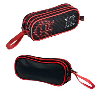 Imagem de Kit Mochila Rodinhas C/ Lancheira e Estojo OFICIAL FLAMENGO
