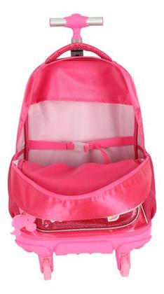 Imagem de Kit Mochila Rodinhas C/ Led Original Barbie Com Chaveiro