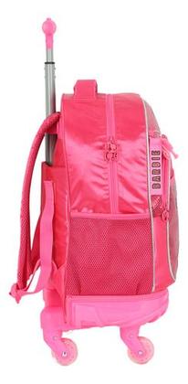 Imagem de Kit Mochila Rodinhas C/ Led Original Barbie Com Chaveiro