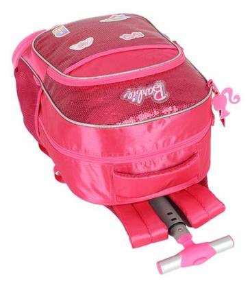 Imagem de Kit Mochila Rodinhas C/ Led Original Barbie Com Chaveiro