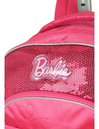 Imagem de Kit Mochila Rodinhas C/ Led Original Barbie Com Chaveiro