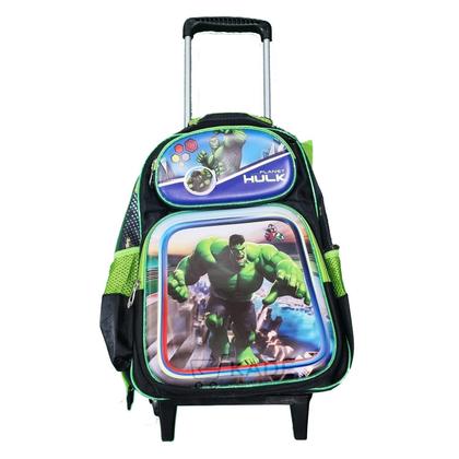 Imagem de Kit Mochila Rodinhas Com Estojo Lancheira Escolar 3 Pcs Hulk