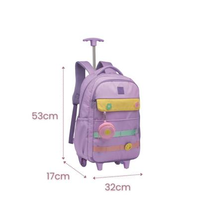 Imagem de Kit Mochila Rodinhas Escolar Infantil Menina Lancheira Estojo