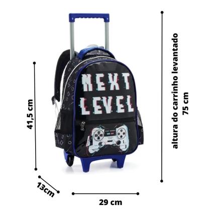 Imagem de Kit Mochila Rodinhas Escolar + Lancheira + Estojo Next Level