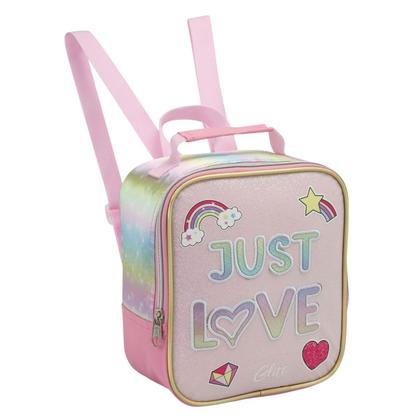 Imagem de Kit Mochila Rodinhas Infantil Just Love Menina Escolar Lancheira Estojo Seanite