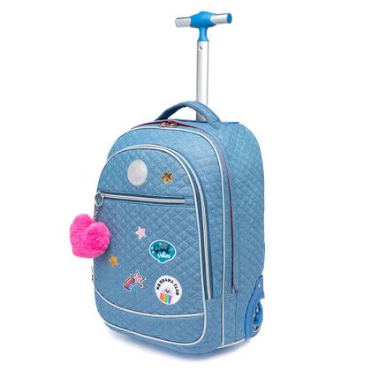 Imagem de Kit Mochila Rodinhas Juvenil Polo One Bolsa Escolar Infantil Feminina Estojo e Lancheira
