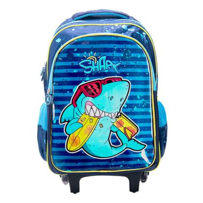 Imagem de Kit Mochila Rodinhas Lancheira e Estojo BABY SHARK SURF