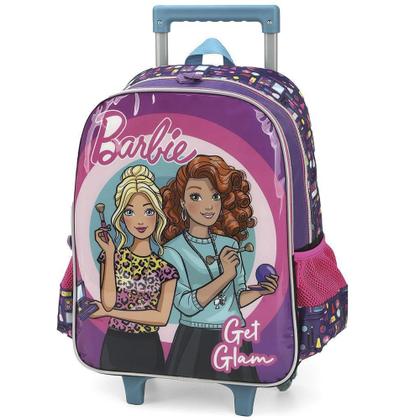 Imagem de Kit Mochila Rodinhas Lancheira Luxcel Barbie Roxo