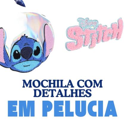 Imagem de Kit Mochila Rodinhas Stitch Holográfica c/ Lancheira  Estojo