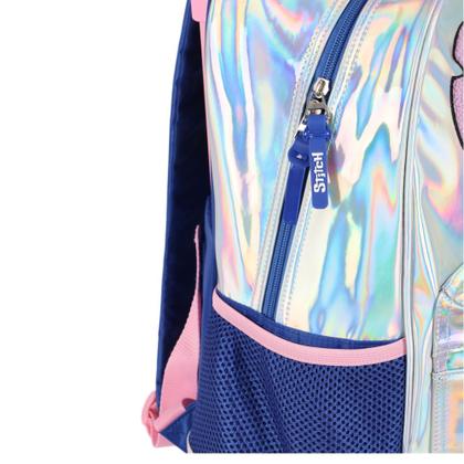 Imagem de Kit Mochila Rodinhas Stitch Holográfica c/ Lancheira  Estojo