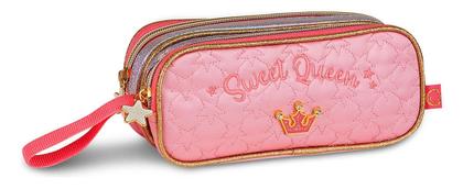 Imagem de Kit Mochila Rodinhas Sweet Queen Princesas Escolar Feminina Juvenil com Lancheira Estojo e Correntinha Pingente Personalizados