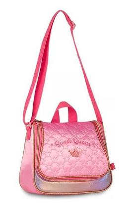 Imagem de Kit Mochila Rodinhas Sweet Queen Princesas Escolar Feminina Juvenil com Lancheira Estojo e Correntinha Pingente Personalizados