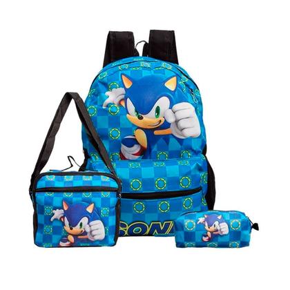 Imagem de Kit Mochila Sonic de Costas + Lancheira Térmica + Estojo Escolar