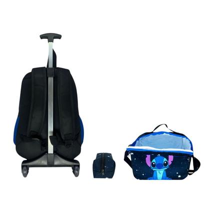 Imagem de Kit Mochila Unissex Rodinhas Infanto Juvenil Lilo Stitch