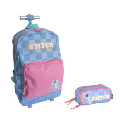 Imagem de Kit Mochilete Com Rodinhas E Estojo Triplo ul Stitch