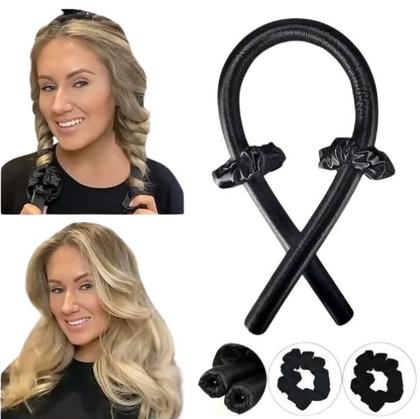 Imagem de Kit Modelador de Cachos de Cetim Curling Rod Heatless Curls + Scrunchies