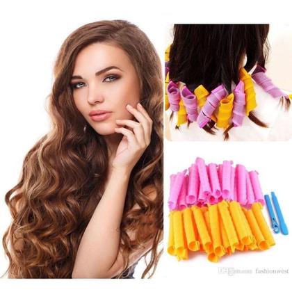 Imagem de Kit modelador de cachos formador bobs magico rolinhos cacheador para cabelo enrolador curl leverag pro