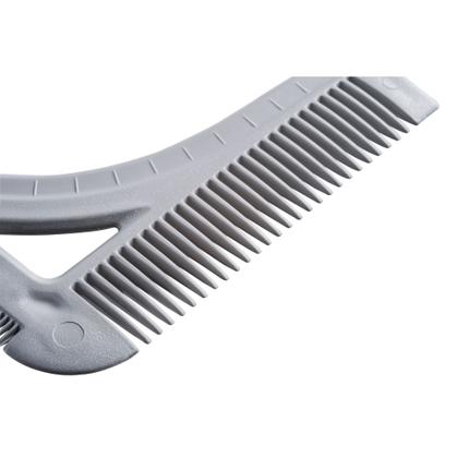 Imagem de Kit Modelador Desenha Barba 1 Regua Pente Alinhador + 1 Navalha Inox Profissional Dompel
