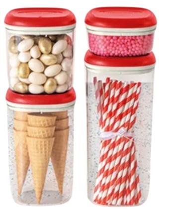 Imagem de Kit Modular Clear Vermelho 4 unidades