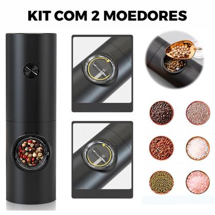 Imagem de Kit Moedor Elétrico Ajustável Para Moer Grãos Café Sal E Pimenta Grosso