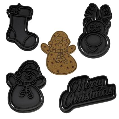 Imagem de Kit Molde Cortador de Biscoito 3D Natalino  Modelos Diversos