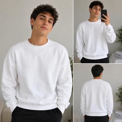 Imagem de Kit Moletom Flanelado Gola Redonda Casual Unissex
