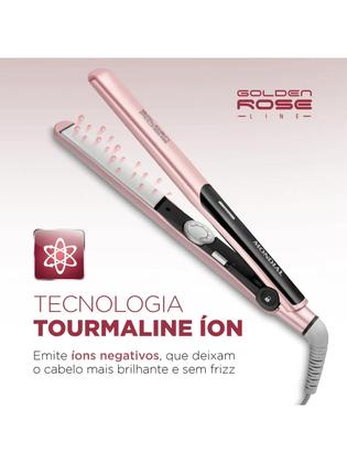 Imagem de Kit Mondial 2 em 1 com Escova Secadora ES14 Black Rose Argan e Chapinha Golden Rose P20 Bivolt