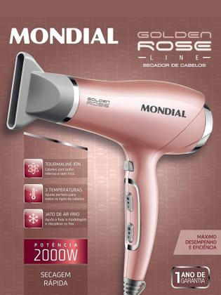 Imagem de Kit Mondial 2 em 1 Secador SC-32 220V e Prancha Chapinha P-20 Golden Rose