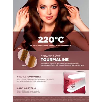 Imagem de Kit Mondial Golden Rose 2 em 1 com Secador SC SCN32 Potente e Prancha Chapinha Alisadora P20 Voltagem 110v~127v