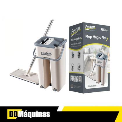 Imagem de Kit Mop Flat Giratorio Esfregão e Rodo Triangular Fasterr