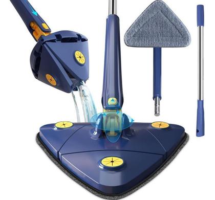 Imagem de KIT Mop Rodo Limpeza Esfregão Triangular Gira 360 Limpa Chão Vidros C/ 2 Refil