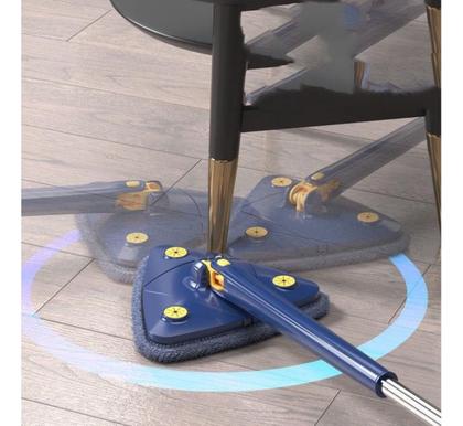 Imagem de KIT Mop Rodo Limpeza Esfregão Triangular Gira 360 Limpa Chão Vidros C/ 2 Refil