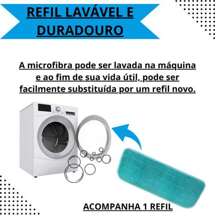 Imagem de Kit Mop Spray Mágico 3 em 1 com Refil Extra e Reservatório de 400ml  Esfregão Completo para Limpeza