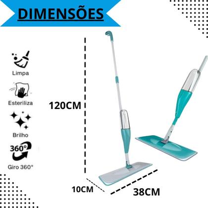 Imagem de Kit Mop Spray Mágico 3 em 1 com Refil Extra e Reservatório de 400ml  Esfregão Completo para Limpeza