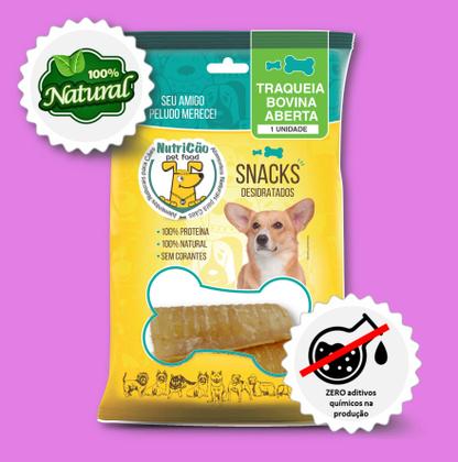 Imagem de Kit Mordedor Petisco Natural para Cães Esôfago Orelha Traqueia Bovin NutriCão Pet Food Osso Cachorro