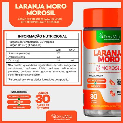 Imagem de Kit Morosil Laranja Moro Café Verde Cromo  Tons Coenzima Q10 Pinus Pinaster Denavita