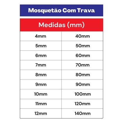 Imagem de Kit Mosquetão Com Trava 8 x 80 Mm - 10,0005 (Com 10 Unidades) - Nord
