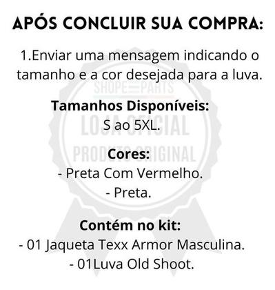 Imagem de Kit Motoqueiro Jaqueta Armor Masculina E Luva Old Shoot Texx Impermeável